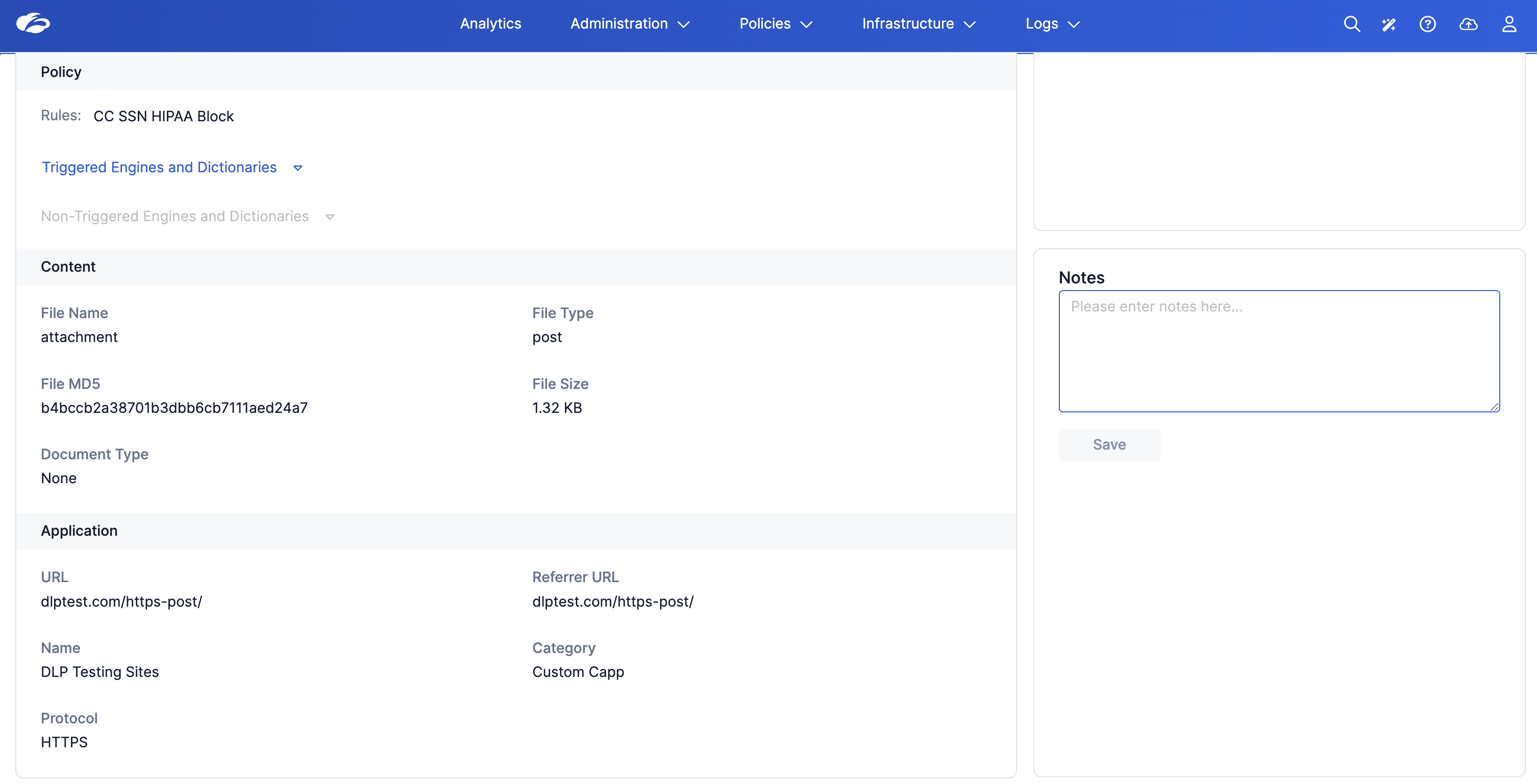 Incident Details – Policy &amp; Content