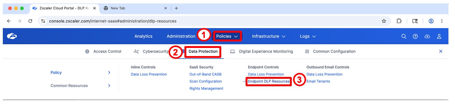 Navigate to Endpoint DLP Resources