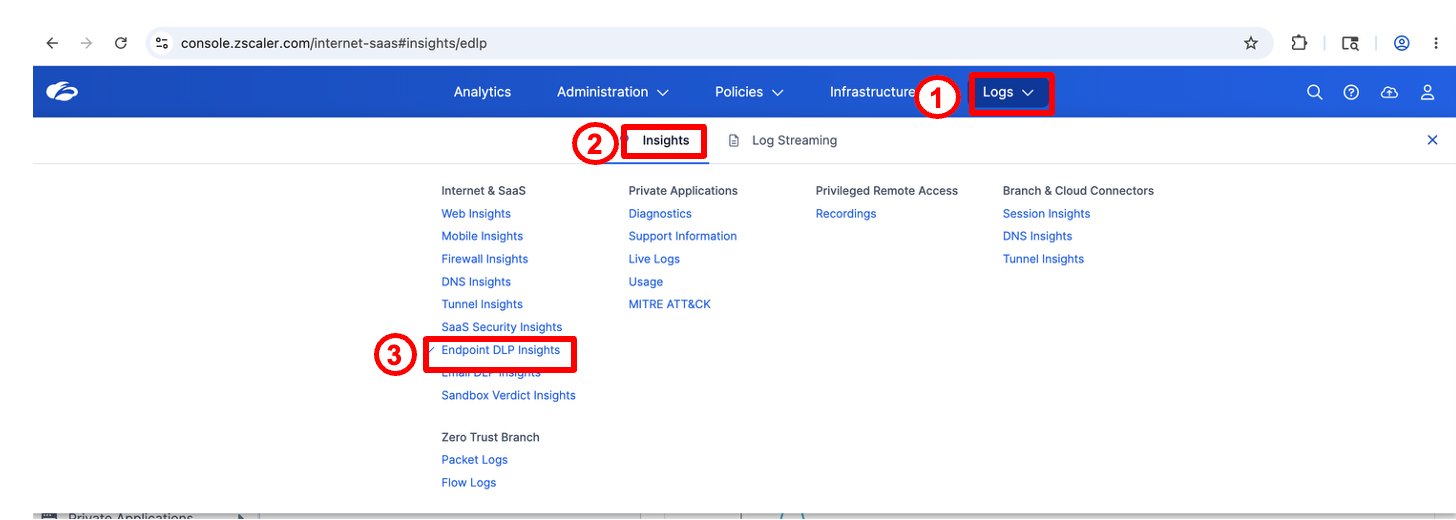 Navigate to Endpoint DLP Insights