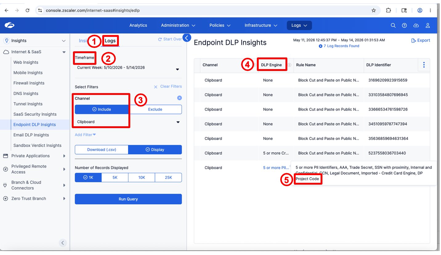 Endpoint DLP Insights โ Clipboard Paste Text block log